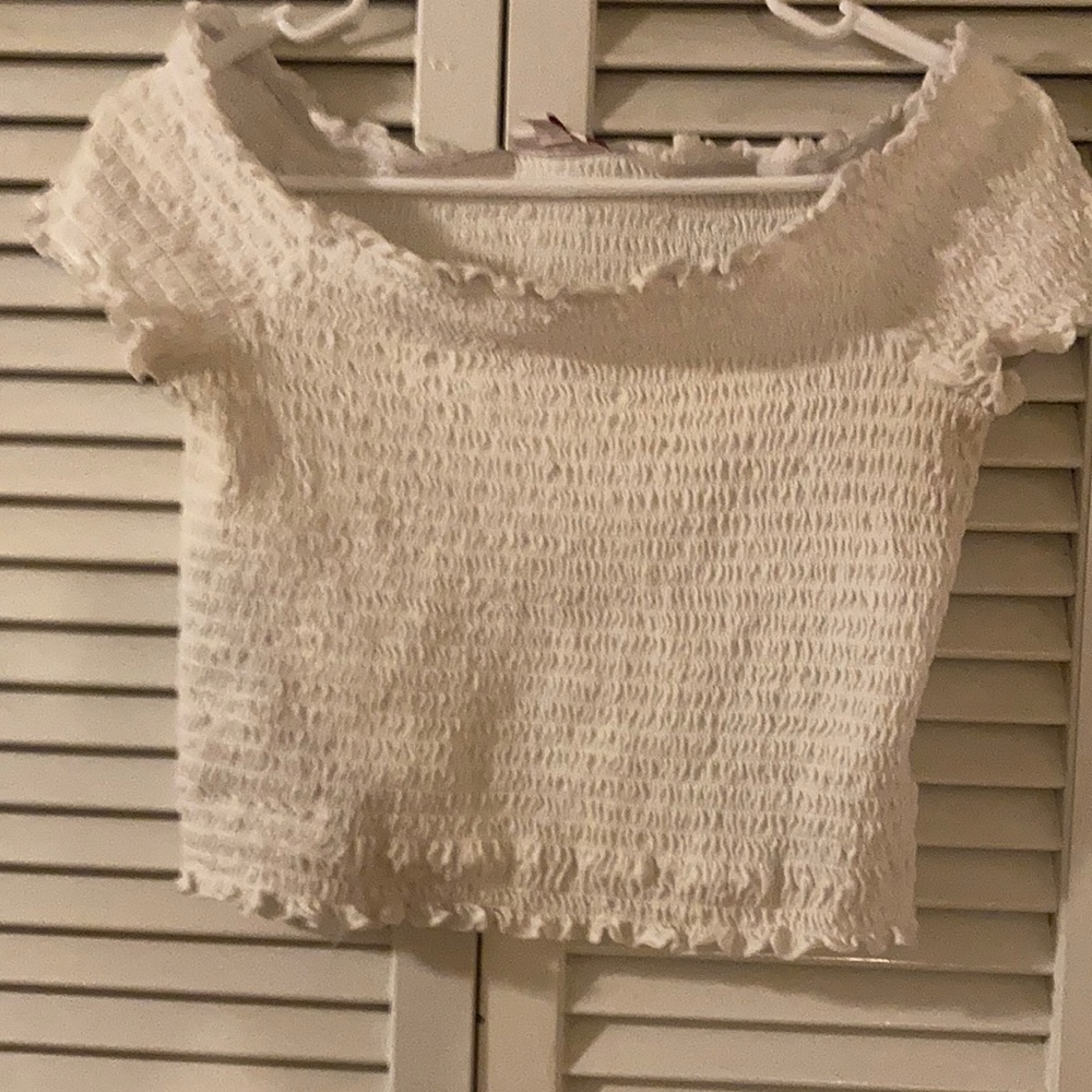White Ribbed Crop Top